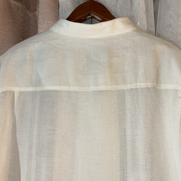 Paradise Collection Size XXL Linen Blend Short Sleeved Button Down Shirt - Picture 7 of 10